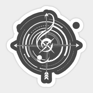 Sol key compass | Tattoo style music Sticker